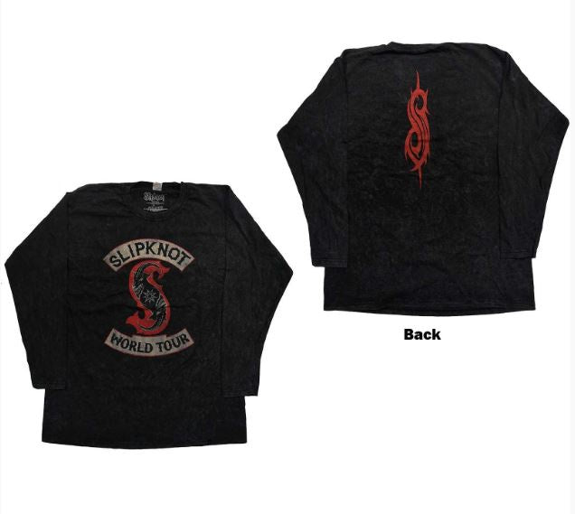 Rock Off - Slipknot 'Patched Up' Unisex Wash-dye L-Sleeve Shirt