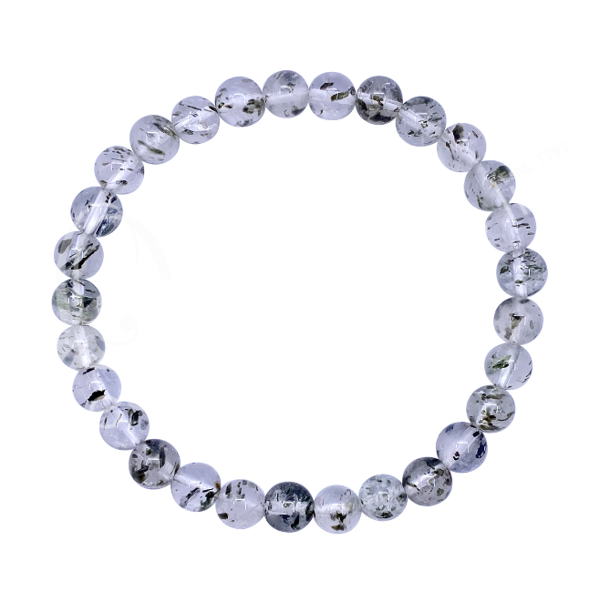 Oceanic - Quartz Crystal w/Green Mica Beaded Bracelet