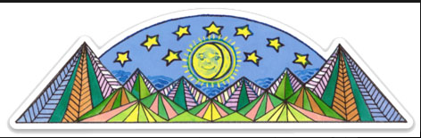 Mountains and Sky 5.75" Sticker