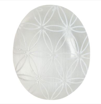 Benjamin - Selenite Flower of Life Carved Stone