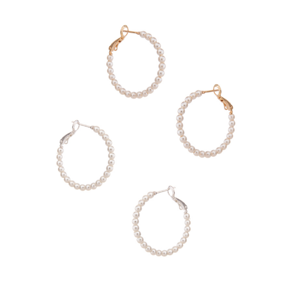 World End Imports - Pearl Hoop Earring