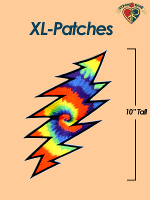 X-Large Tie Dye Grateful Dead Lightning Bolt Patch