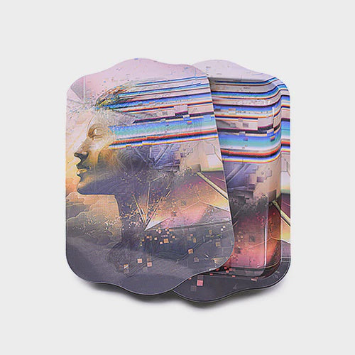 Metal Rolling Tray w/ Holographic Magnetic Lid - Robotic Demolition