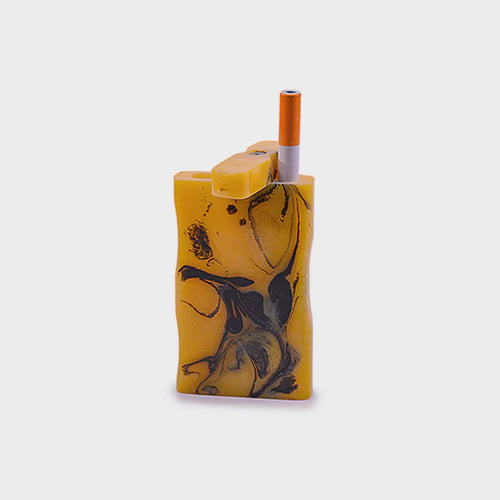 Handmade Acrylic Dugout w/ One Hitter - Yellow Marble