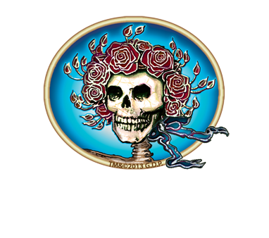 Dye the Sky - Skull and Roses Oval Sticker
