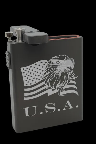 Large Metal Dugout - Flag & Eagle - Grey