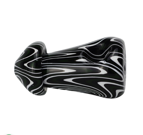 5" Glass Hand Pipe Stripped Mushroom Design
