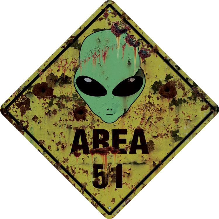 Alien Area 51 Crossing Sign