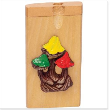 Three Mushrooms Large Wooden Dugout