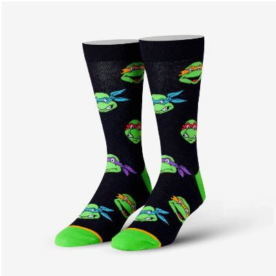 Cool Socks - Retro Turtle Heads Mens Crew Socks
