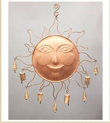 India Arts - Copper Color Iron Sun w/9 Bells