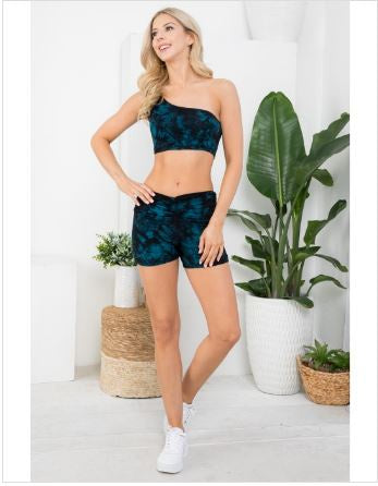 Kathmandu - Tie-Dye High Waist Ruched Shorts