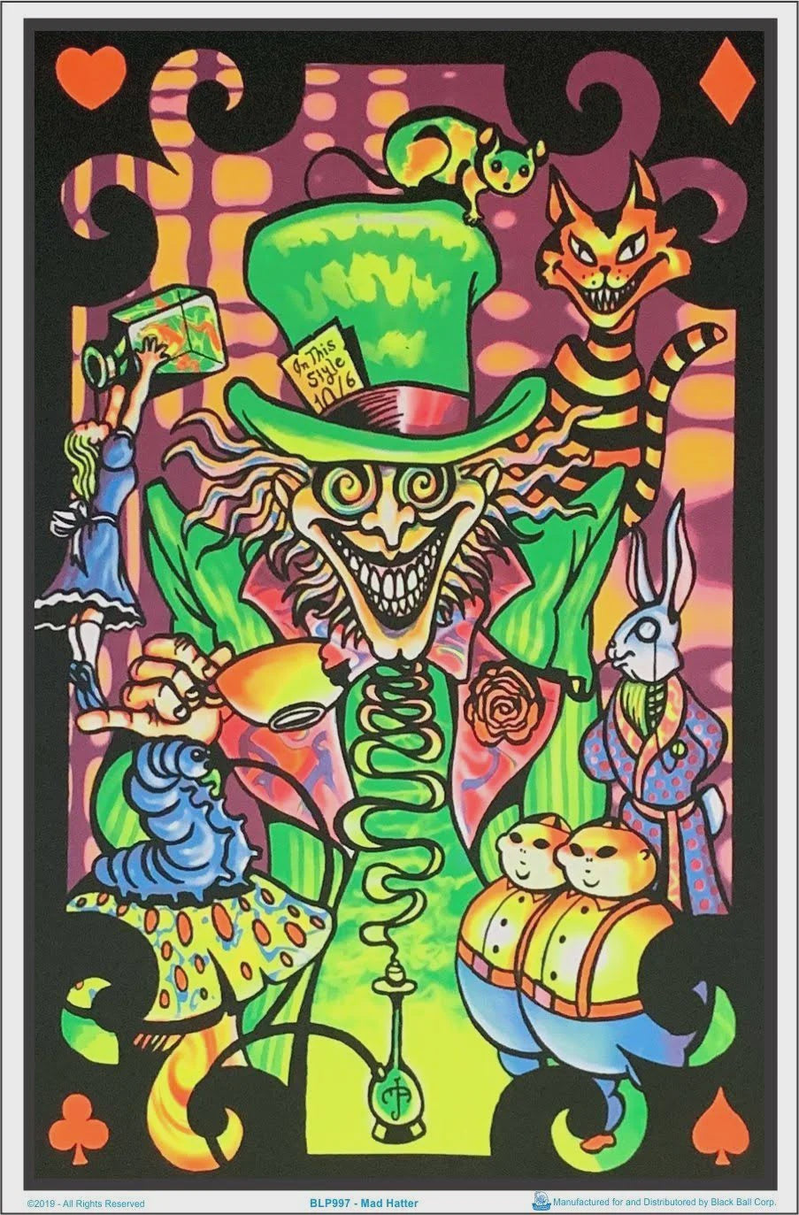 Mad Hatter Blacklight Poster BL1C7