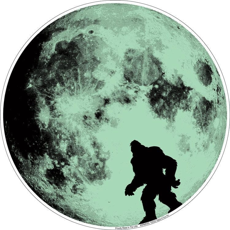 Sasquatch Moon Glow Round Sign