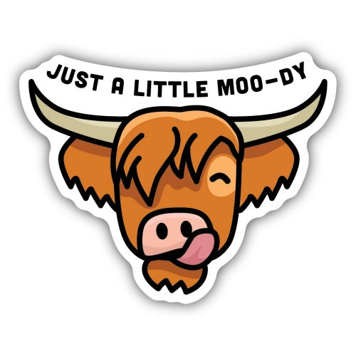 Highland Cow Moo-dy Sticker - SN