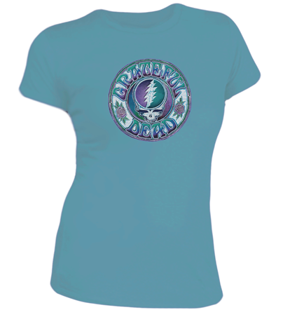 Dye the Sky - Grateful Dead Batik SYF Womens Juniors Teal T-Shirt