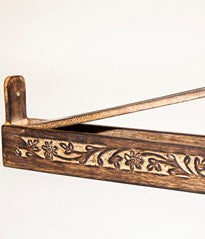 Carved Mango Wood Incense Burner Box