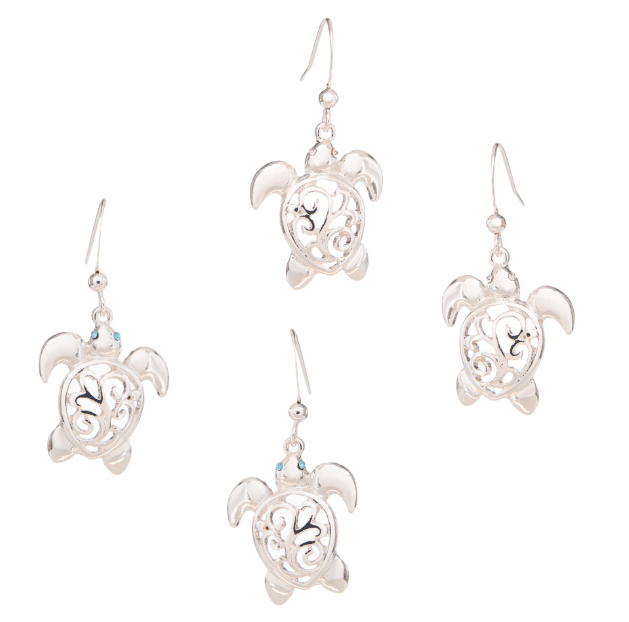 World End Imports - Filigree Sea Turtle Earrings