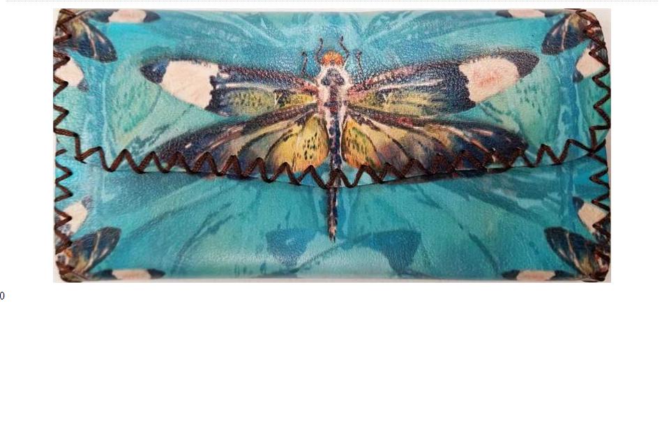 Crystal Peddler - Hand-Stitched Vegan Leather Dragonfly Wallet