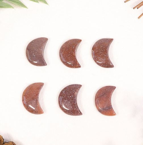 Nature's Artifacts - Red Aventurine Crystal Moon