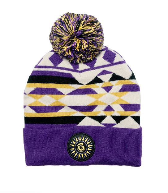 Grassroots - Sahara Purple Pom Beanie