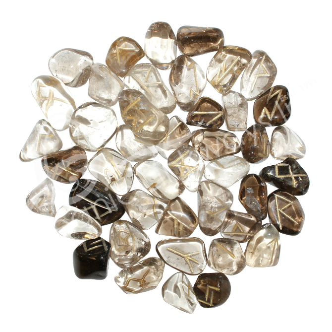 Oceanic - Smoky Quartz Gemstone Rune Set