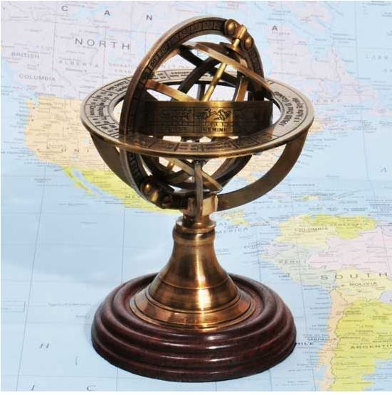 RExpo - Brass Armillary Sphere 5"H