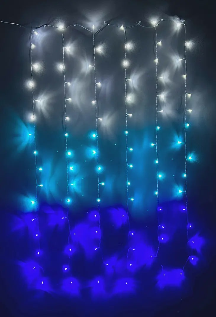 Winter Nights Ombre Rain Curtain Lights