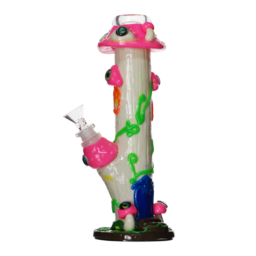 10" Mushroom Design Glass Water Pipe