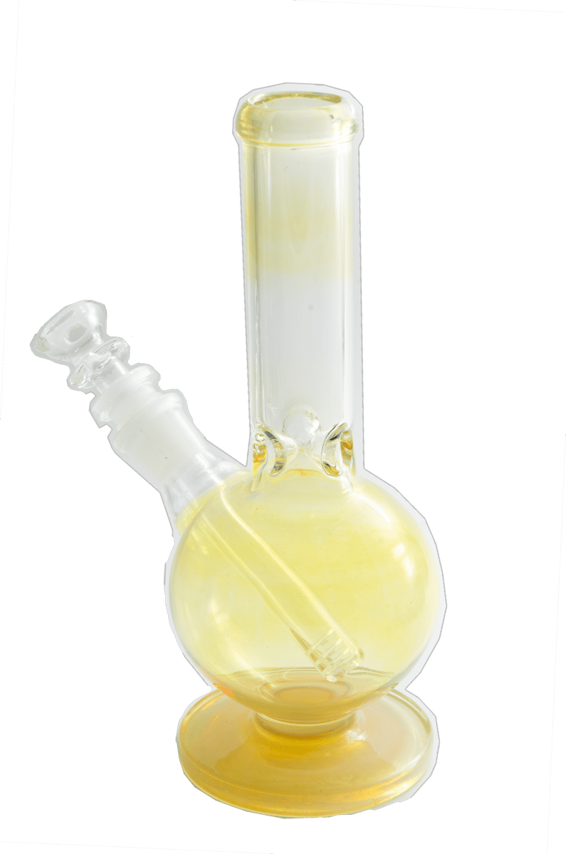 8" 32mm Bubble Base Fumed Glass Water Pipe w/Pinch