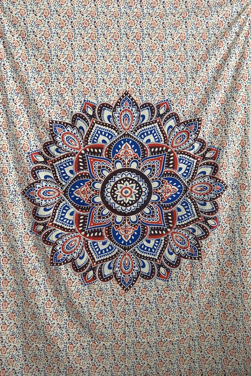 Sunshine Joy - Zest For Life Red & Blue Mandala Tapestry 52x80