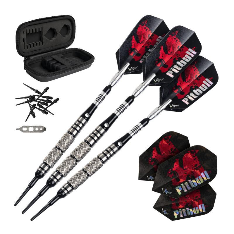 Viper Pitbull Darts 90% Tungsten Soft Tip Darts Diamond Cut and Ringed Barrel 18 Grams