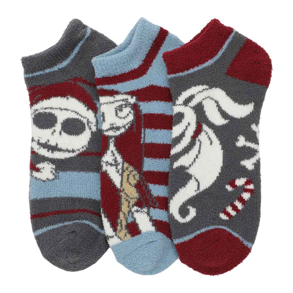 The Nightmare Before Christmas Chenille 3 Pair Ankle Socks