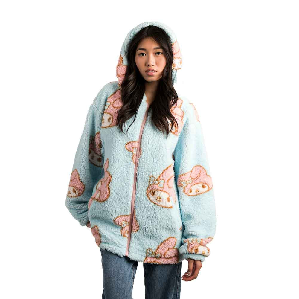 My Melody Juniors Oversized Sherpa Fleece Hoodie