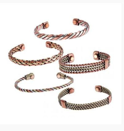 Magnetic Two-Tone Copper Bracelet - Assorted Styles
