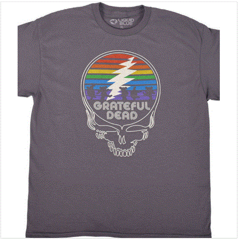 Liquid Blue - Grateful Dead Spectrum SYF Grey T-Shirt