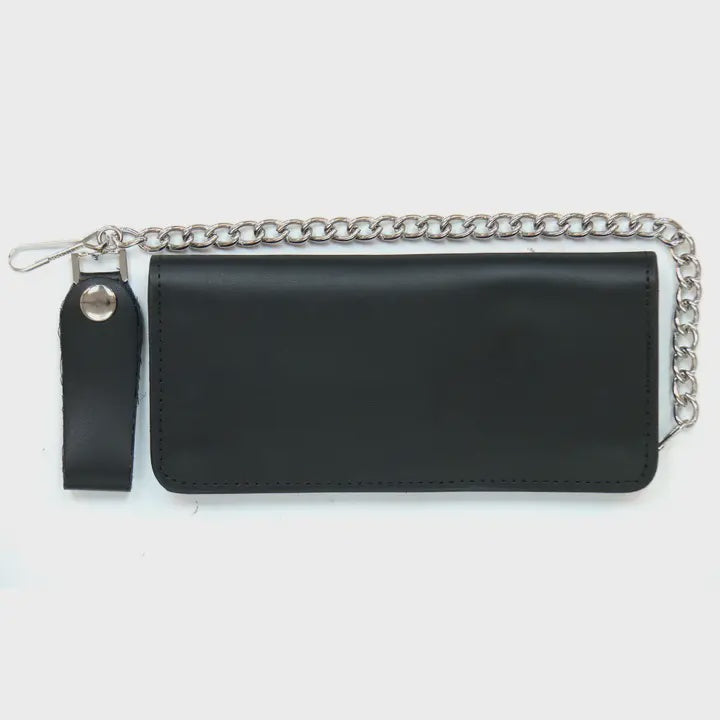 Hot Leathers - Double Fold 4 Pocket Leather Chain Wallet 4723