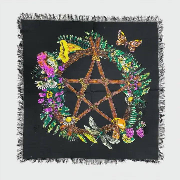 Altar Cloth - Floral Pentagram