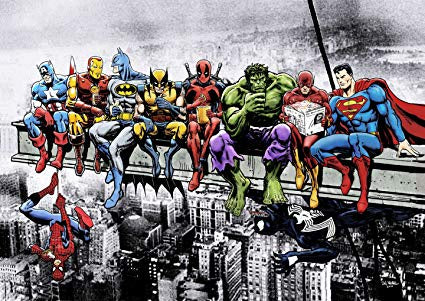 Marvel & DC Superheroes Lunch Atop Skyscraper Poster