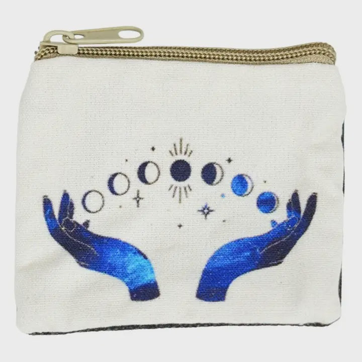 Coin Purse - the Moon Phase White