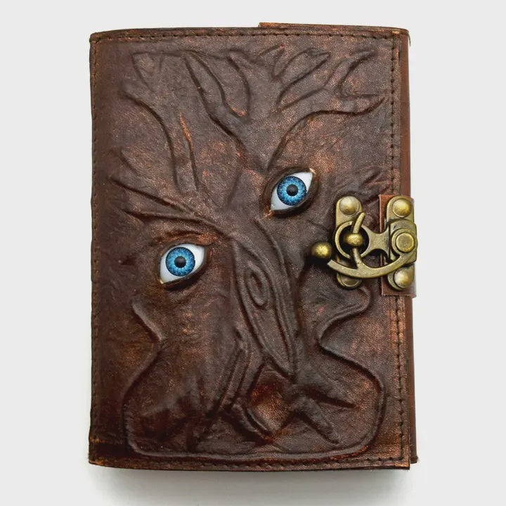 Two Eyes Looking At You Leather Embossed Journal