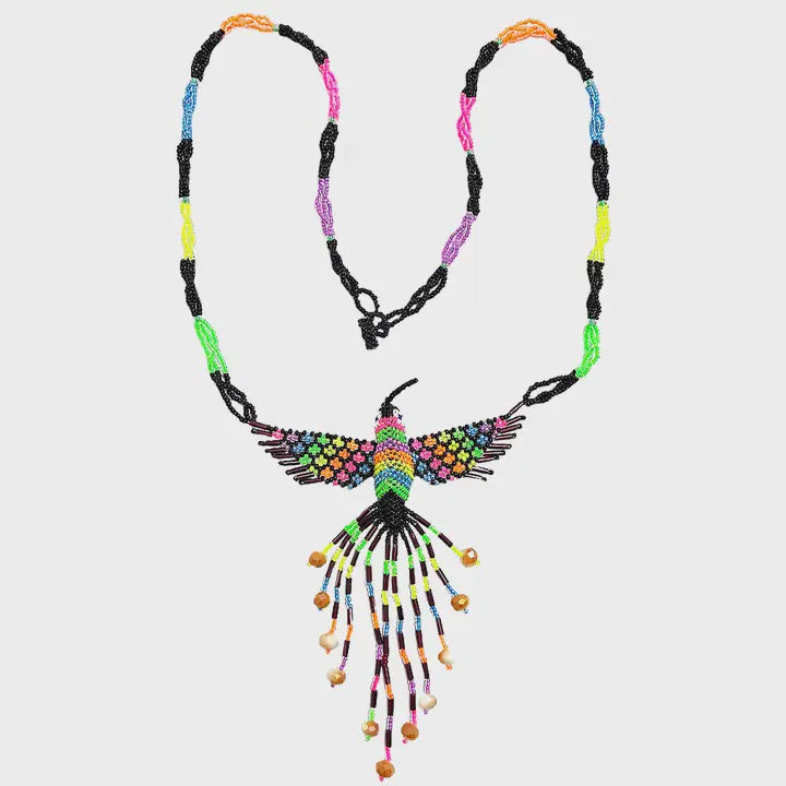 Handmade Hummingbird Beaded Necklace