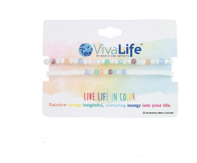 Viva Life - Faceted Crystal on Shiny Cord Bracelet Set of 2