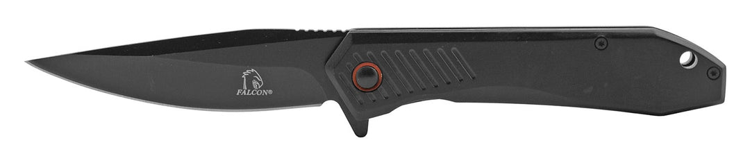 4.5" Sleek Full Stainless Steel Heavy Duty Spring Assisted Folding Pocket Knife - Black