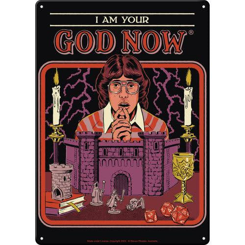 Steven Rhodes I am Your God Metal Sign (11.5" x 8)