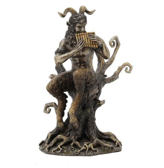 Unicorn Studio - Pan Greek Satyr-God of Nature w/Flute Statue