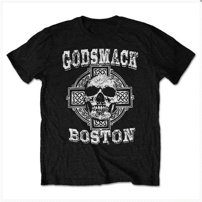 Godsmack Unisex Black T-Shirt - Boston Skull