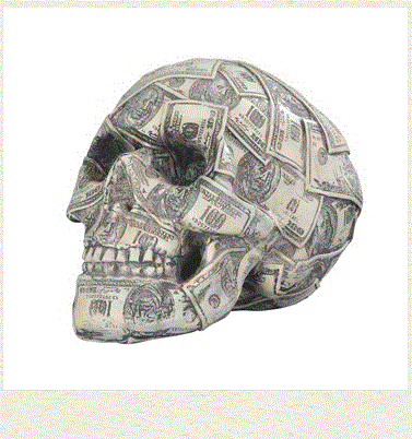 GSC - Skull w/Dollar Bill Statue 44138