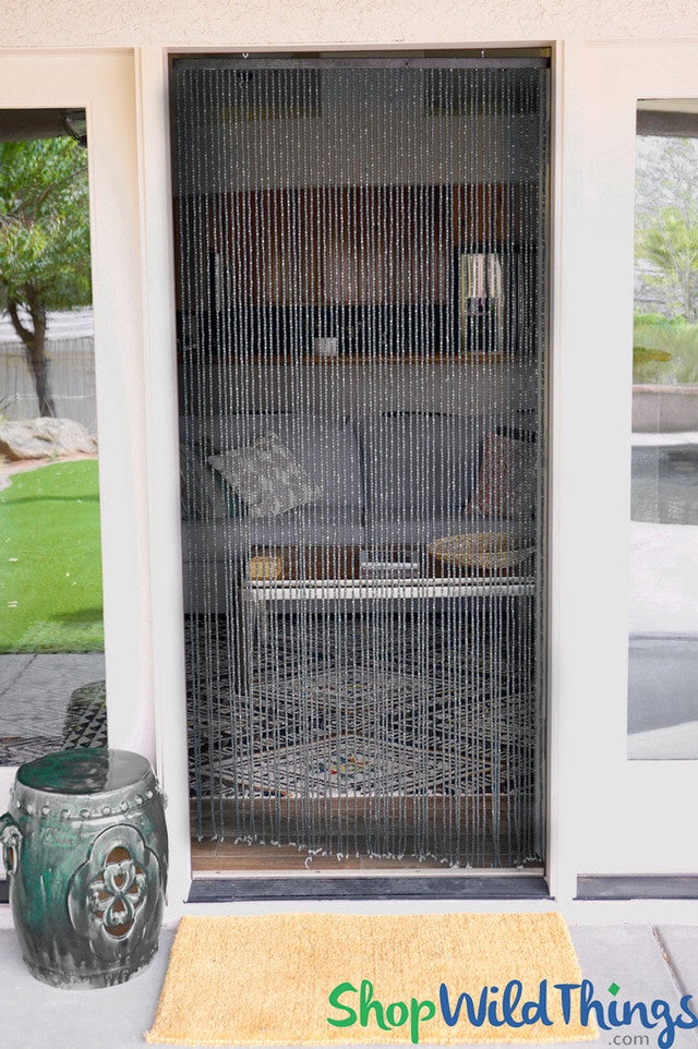Wooden Bead Curtain - Gray 35.5" x 78" - 45 Strands