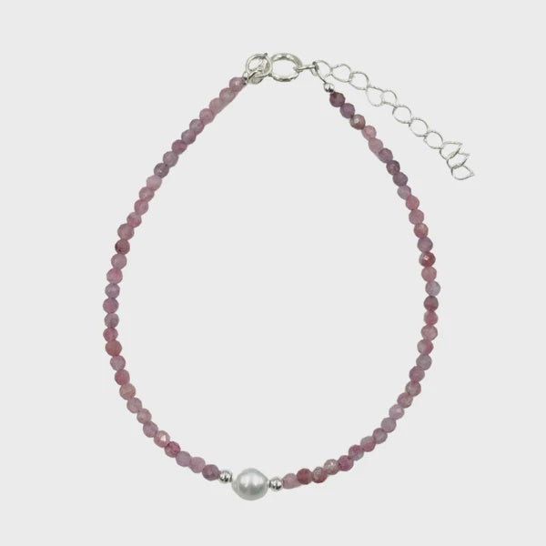 Summer Faceted Stone Pearl Bracelet